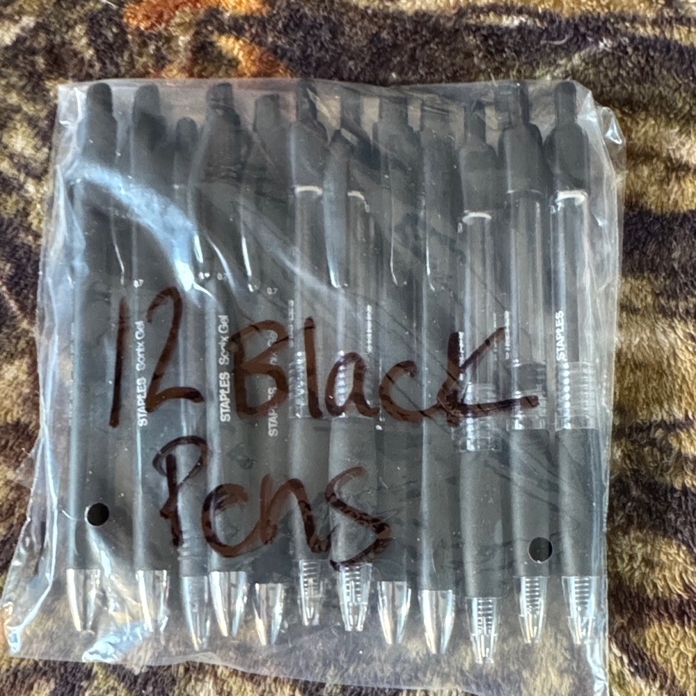 Staple Black Pens - 12 Pack